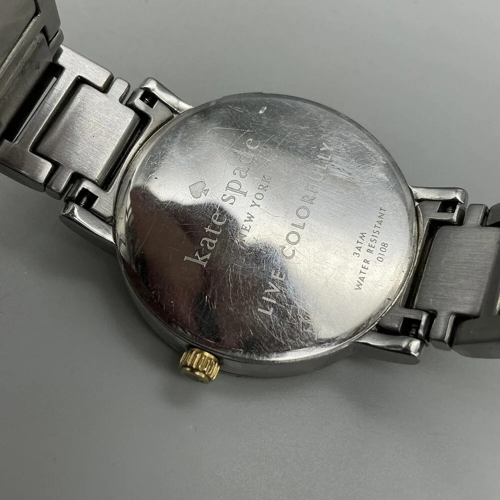 Kate Spade Womens Watch 38mm Two Tone Stainless Date New Battery 6.75